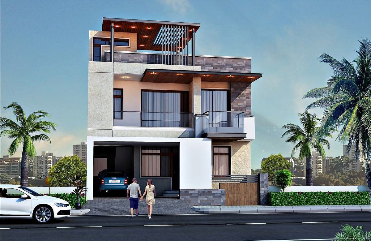 28 ft North Facing Residence designed by Sri Yug Constructions & Architect
