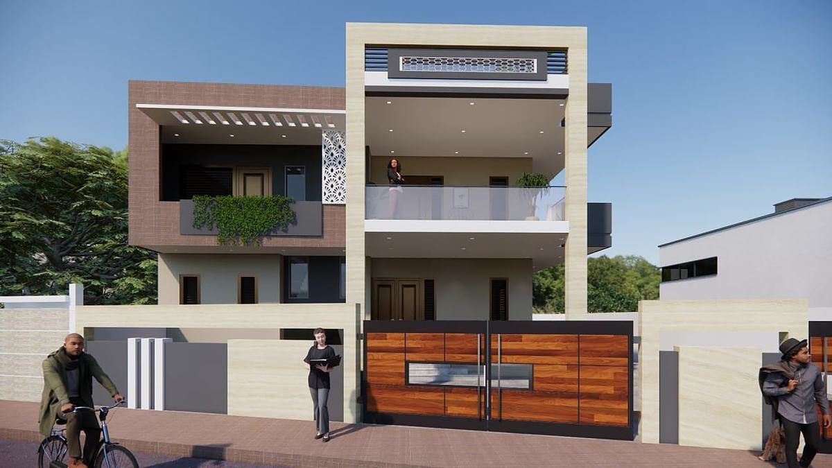 35 ft Front Residence designed by Sri Yug Constructions & Architect