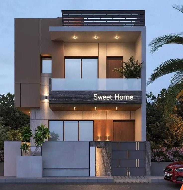Three-Storey Contemporary Residence designed by Sri Yug Constructions & Architect