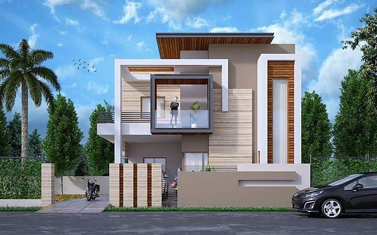 White modern residence